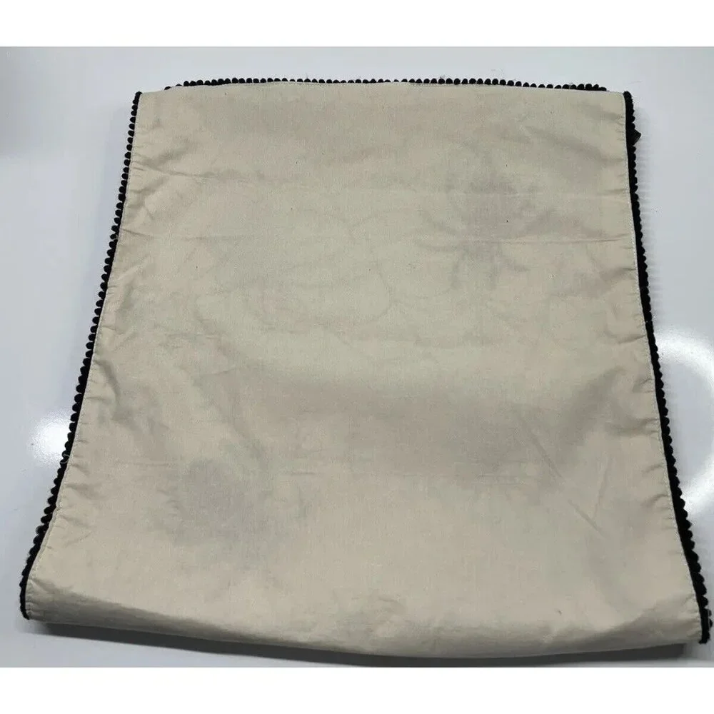 Black Spider Web Black Beaded Halloween Table Runner Hallow Home 71” x‎ 17”  EL1
